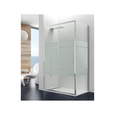 Paroi de douche d'angle THEIA SATIN accès sur coté 70 x 100 cm