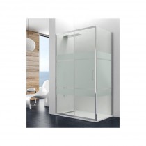 Paroi de douche d'angle THEIA SATIN accès sur coté 70 x 110 cm