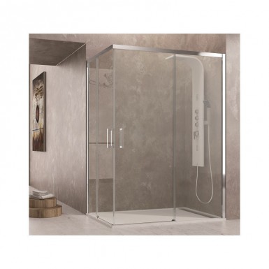 Paroi de douche d'angle TETHYS accès sur angle 80 x 110 cm