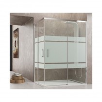 Paroi de douche d'angle TETHYS SATIN accès sur angle 70 x 70 cm