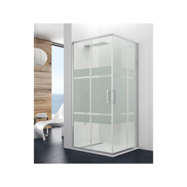 Paroi de douche d'angle THEIA SATIN accès sur angle 70 x 100 cm