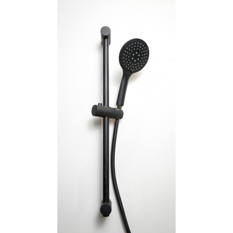 Kludi Nova Fonte - Colonne de douche avec pommeau de douche, support, barre  de 900 mm et flexible, noir mat 2084039-15